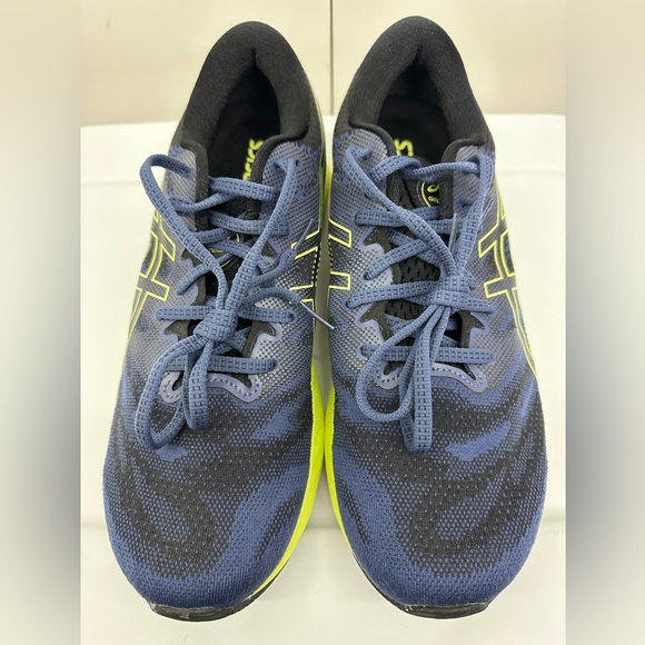 Asics Gel-Nimbus 23 Blue and Neon Yellow Shoes Size 10 - Picture 3 of 7